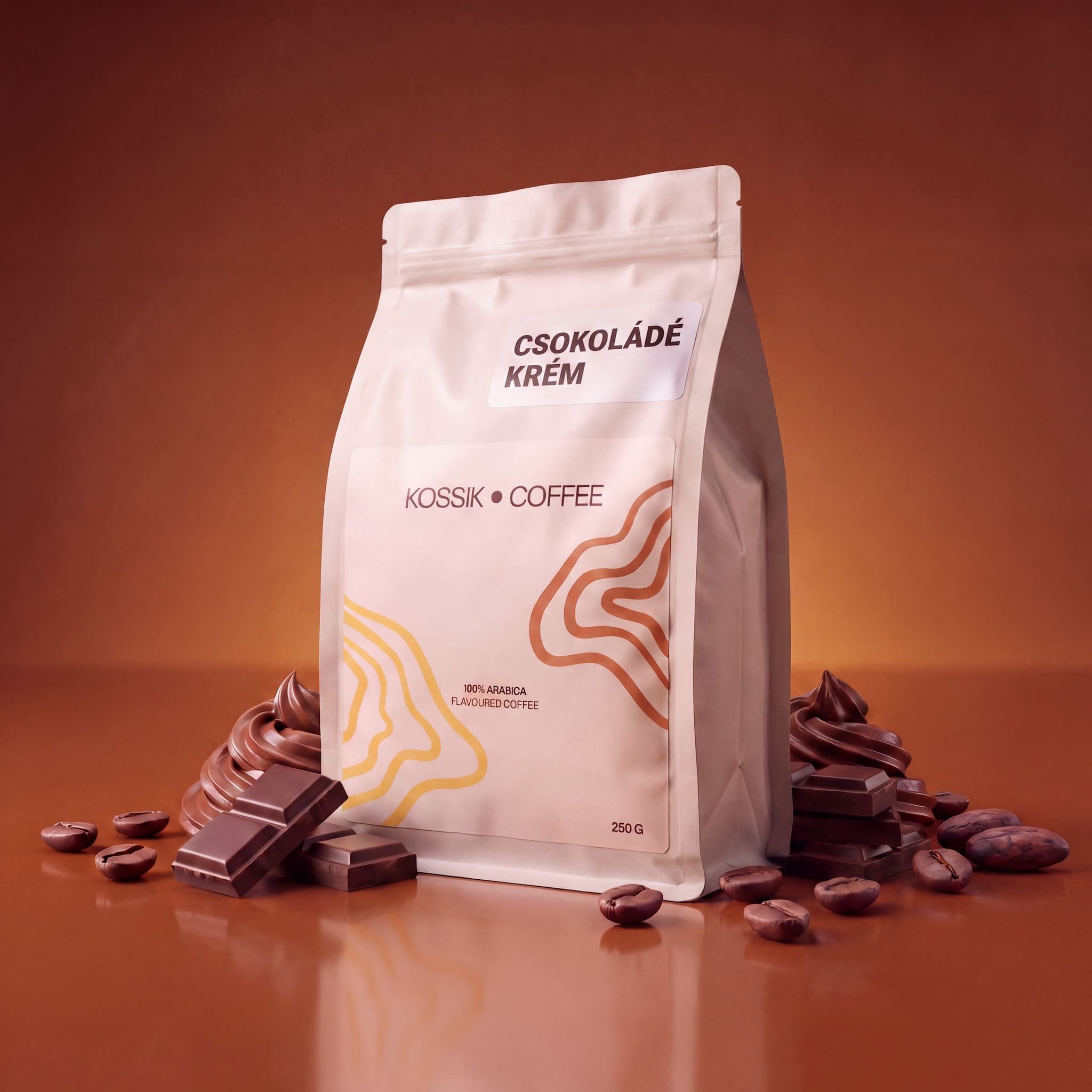 csokoládé krém ízesítésű 100% arabica kávé, kiváló minőségű prémium termék