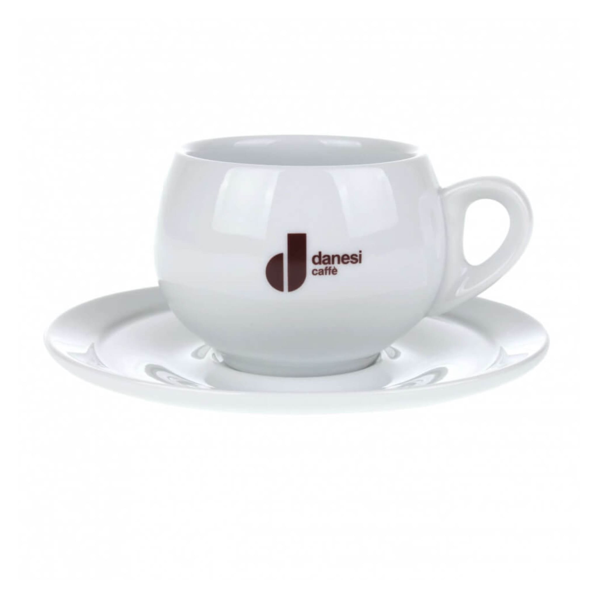 danesi classic cappuccino porcelán kávéscsésze alátéttel ívelt fogantyúval