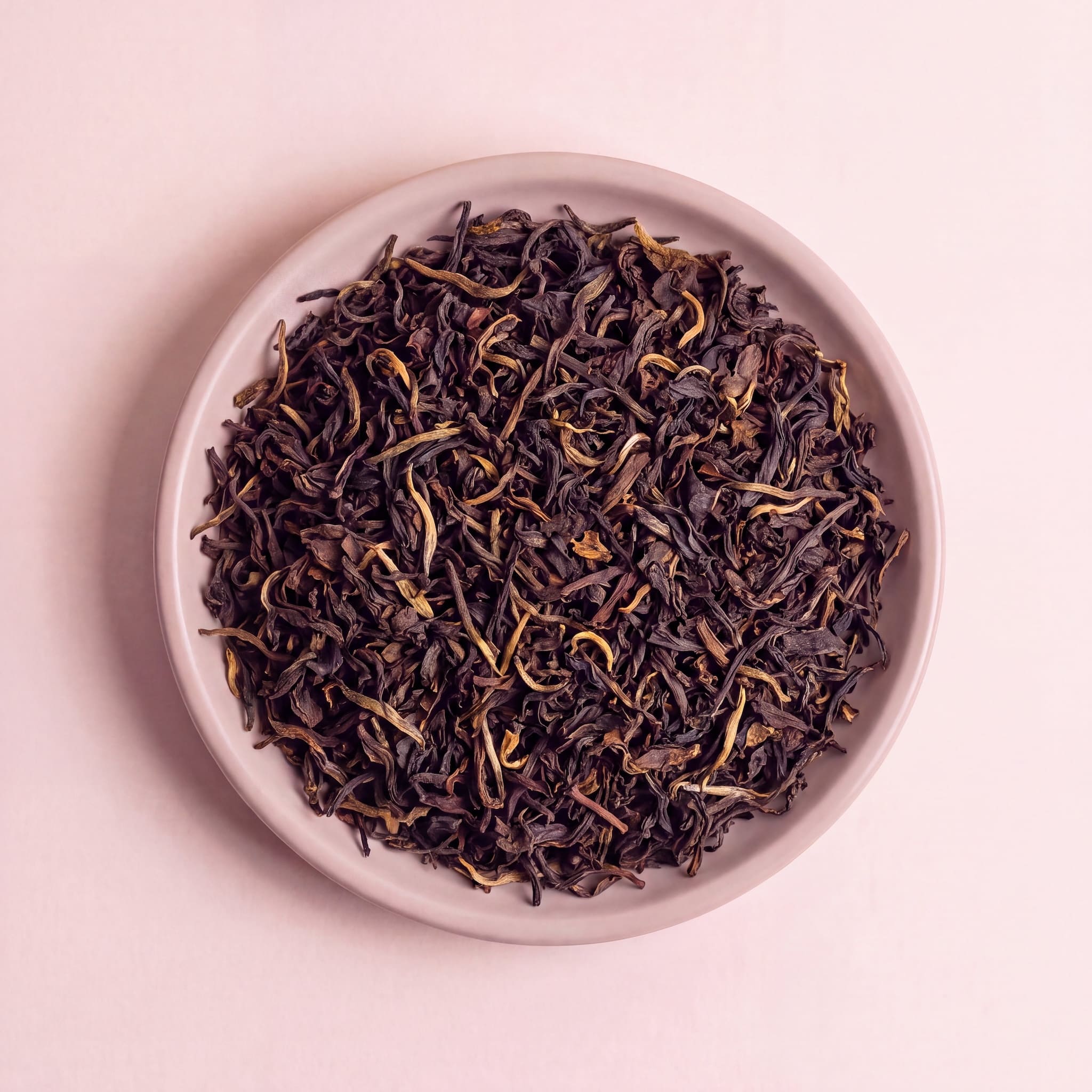 Darjeeling fekete tea szálai közelről