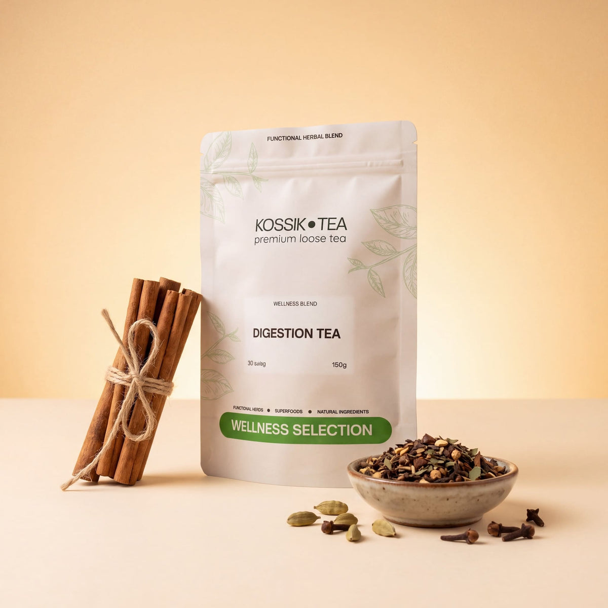 Digestion Tea csomagolása – Kossik Tea & Coffee