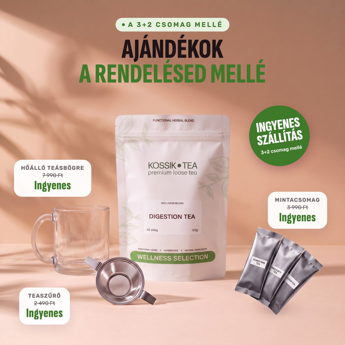 Digestion Tea – ajándékok a 3+2 csomag mellé