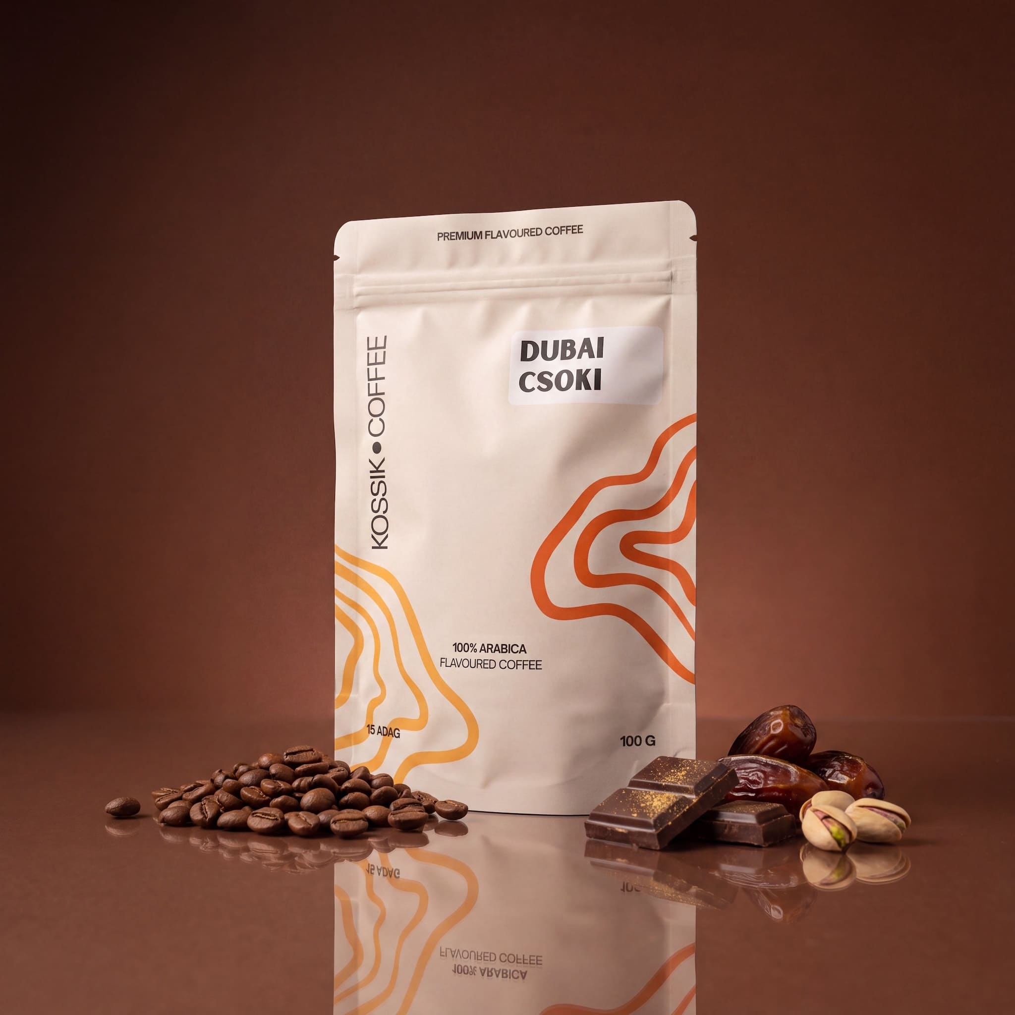 dubai csokoládé aromás 100% arabica kávé, prémium minőségű termék