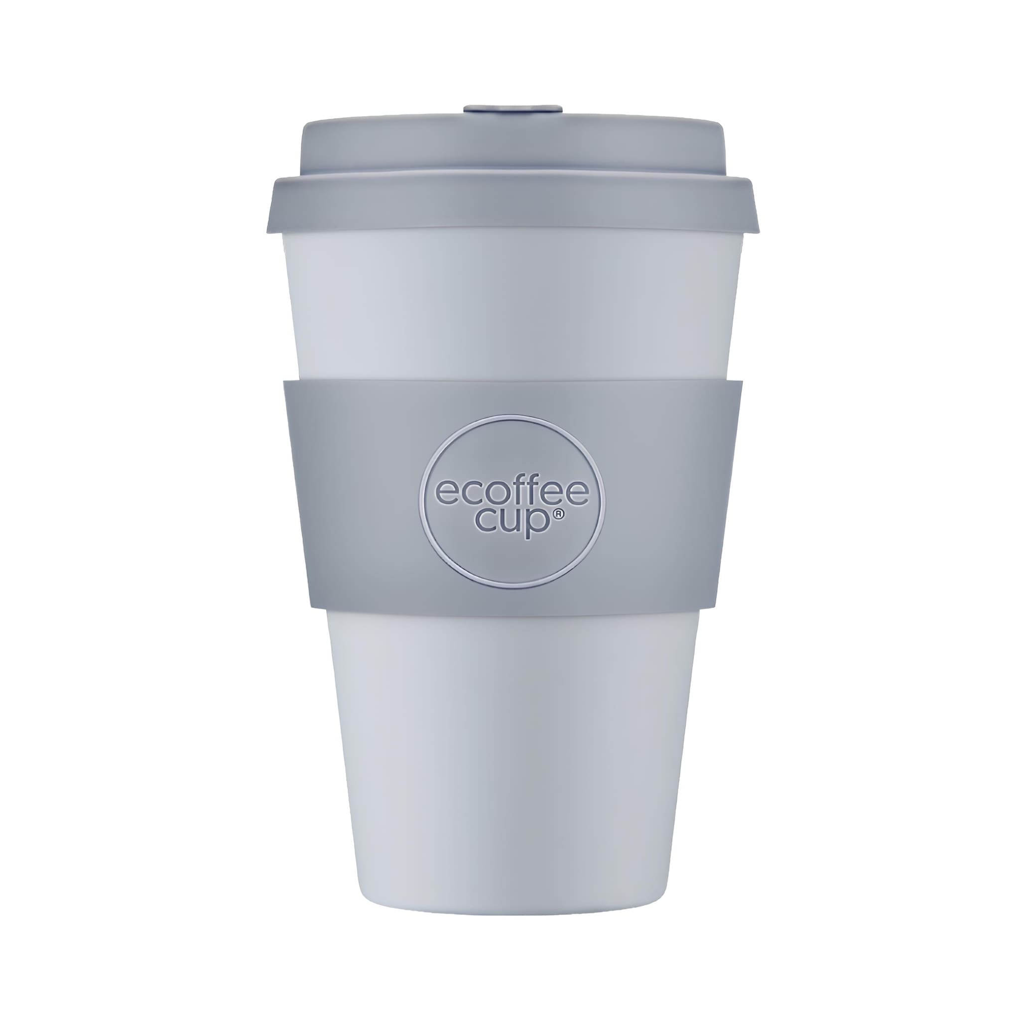 újrahasználható ecoffee cup glittertind világos szürke 400 ml kulacs tetővel, fenntartható kávéspohár