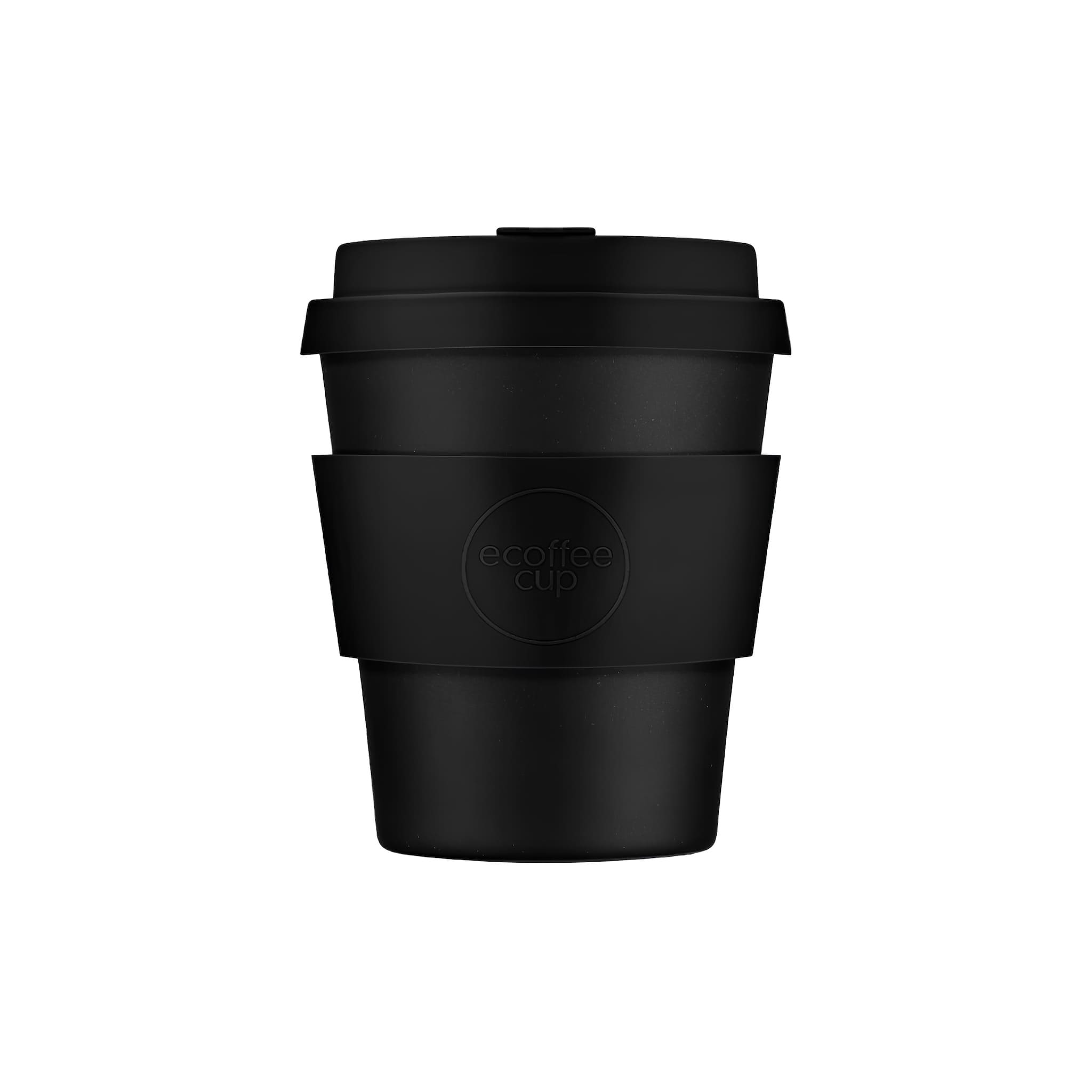 elegáns fekete ecoffee cup kerr & napier 240 ml kávés pohár újrahasználható tetővel, tökéletes fenntartható választás