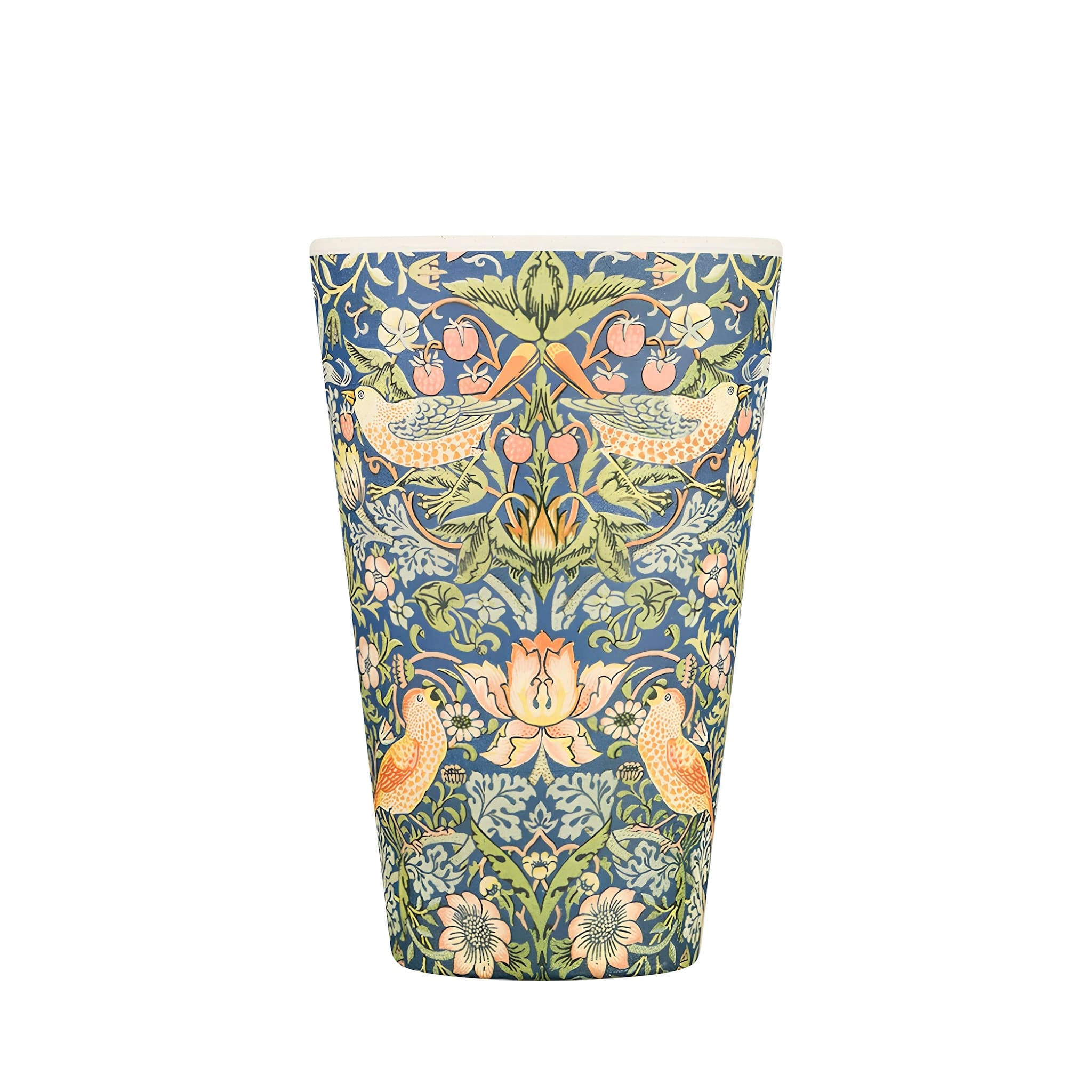 ecoffee cup william morris strawberry thief 400 ml kávés pohár tető nélkül, környezetbarát termosz alternatíva