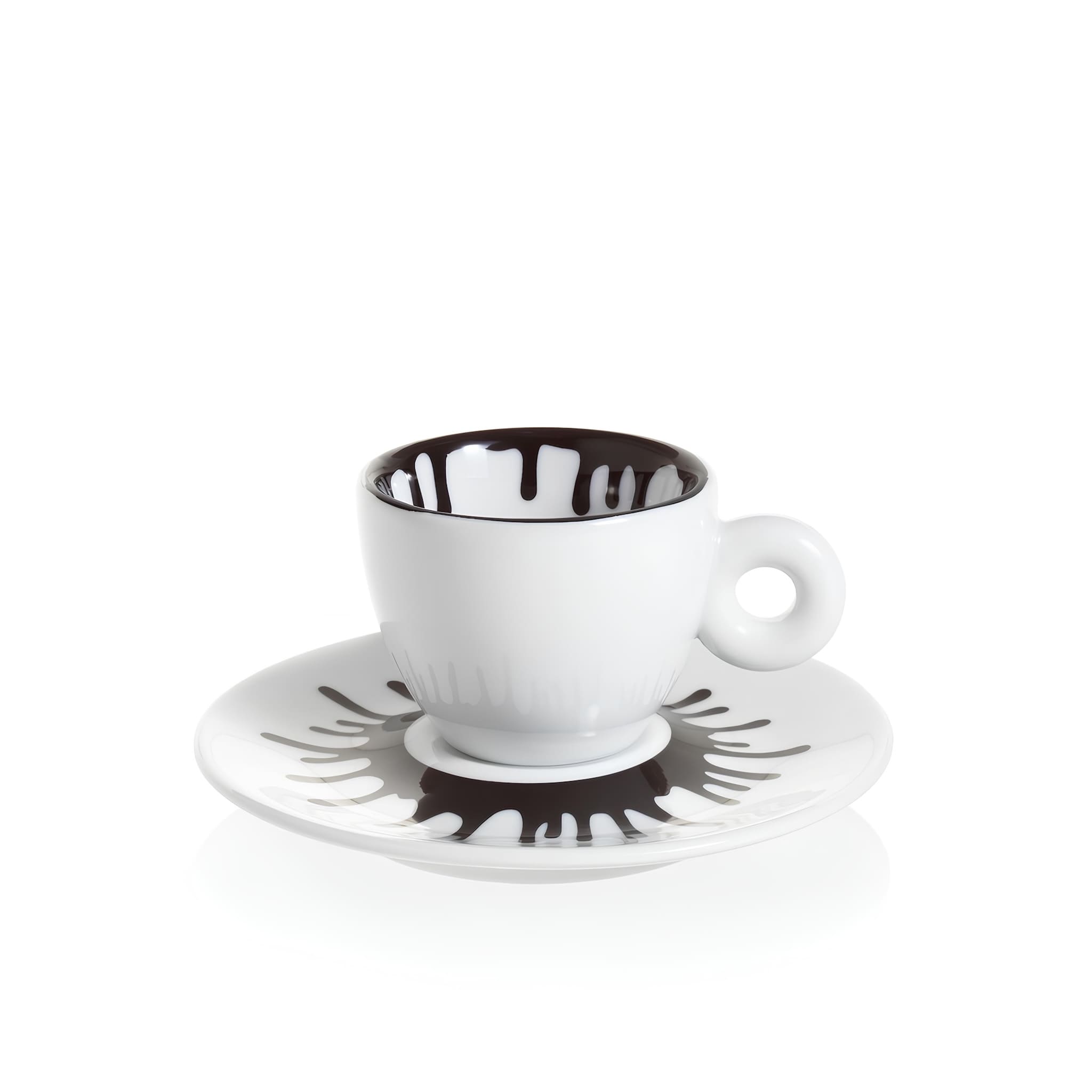 illy ai weiwei espresso csésze alátéttel fekete színben porcelánból