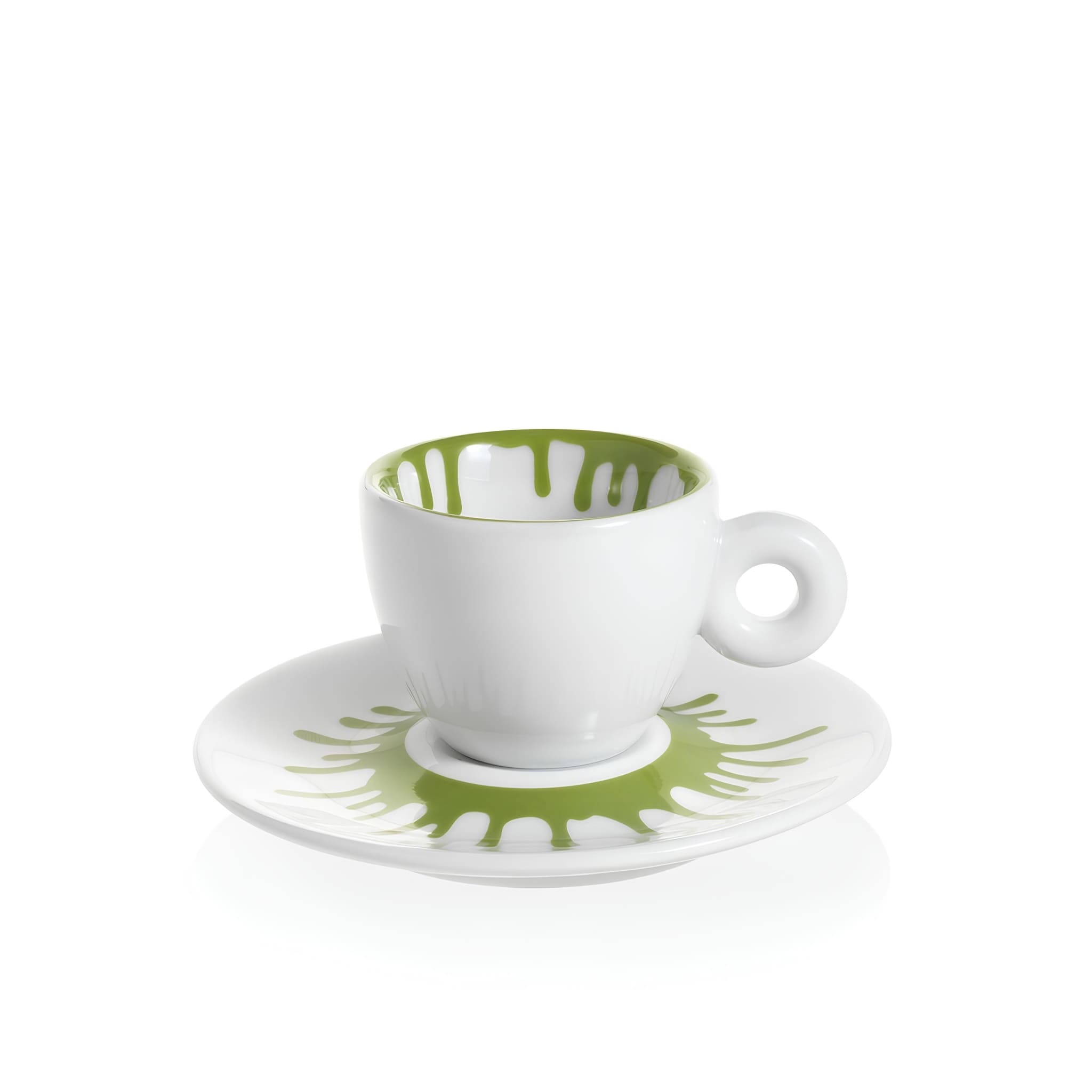 illy ai weiwei espresso csésze alátéttel zöld színben művészi mintával