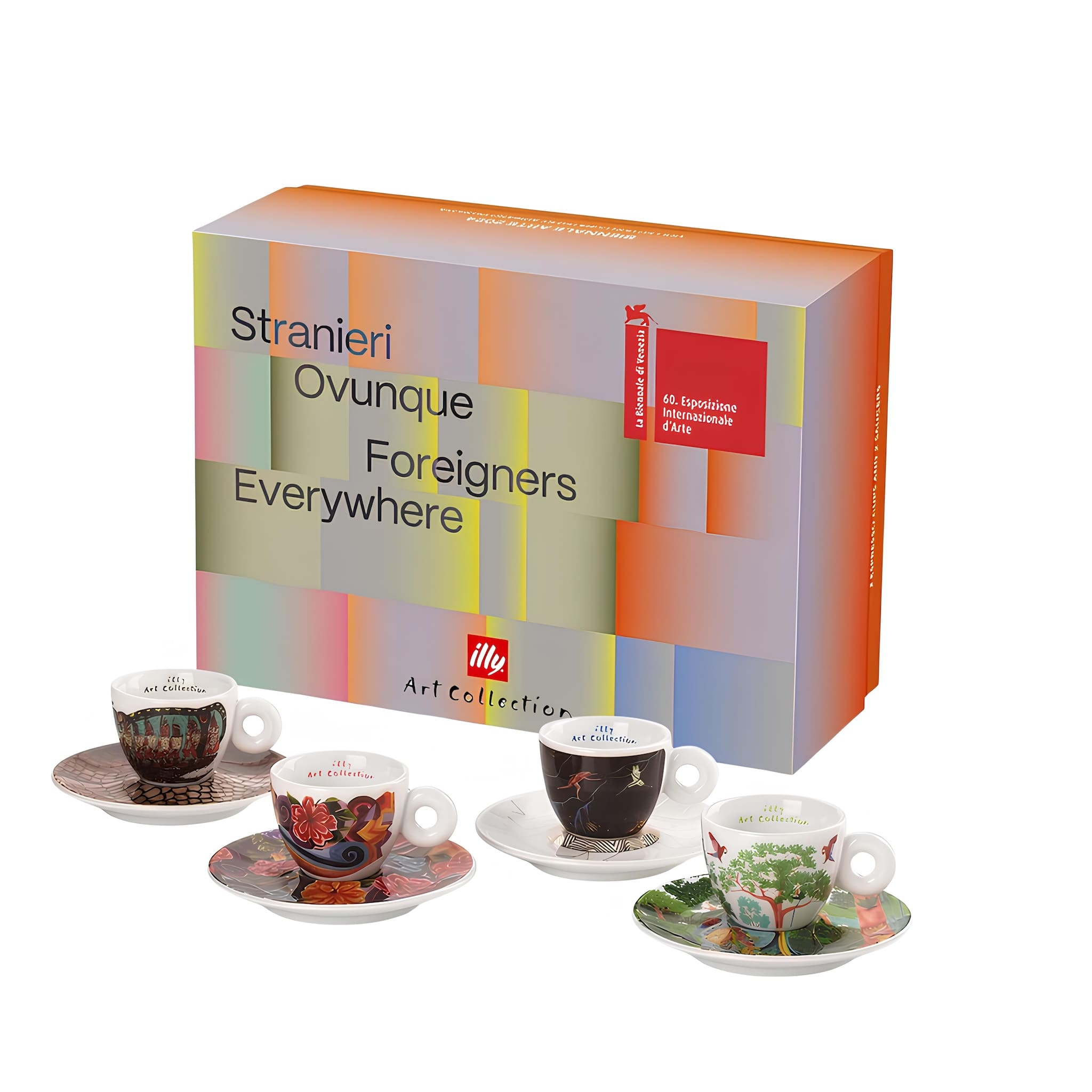 illy art biennale espresso csésze szett négy darabos limitált kiadásban alátéttel, díszdobozzal