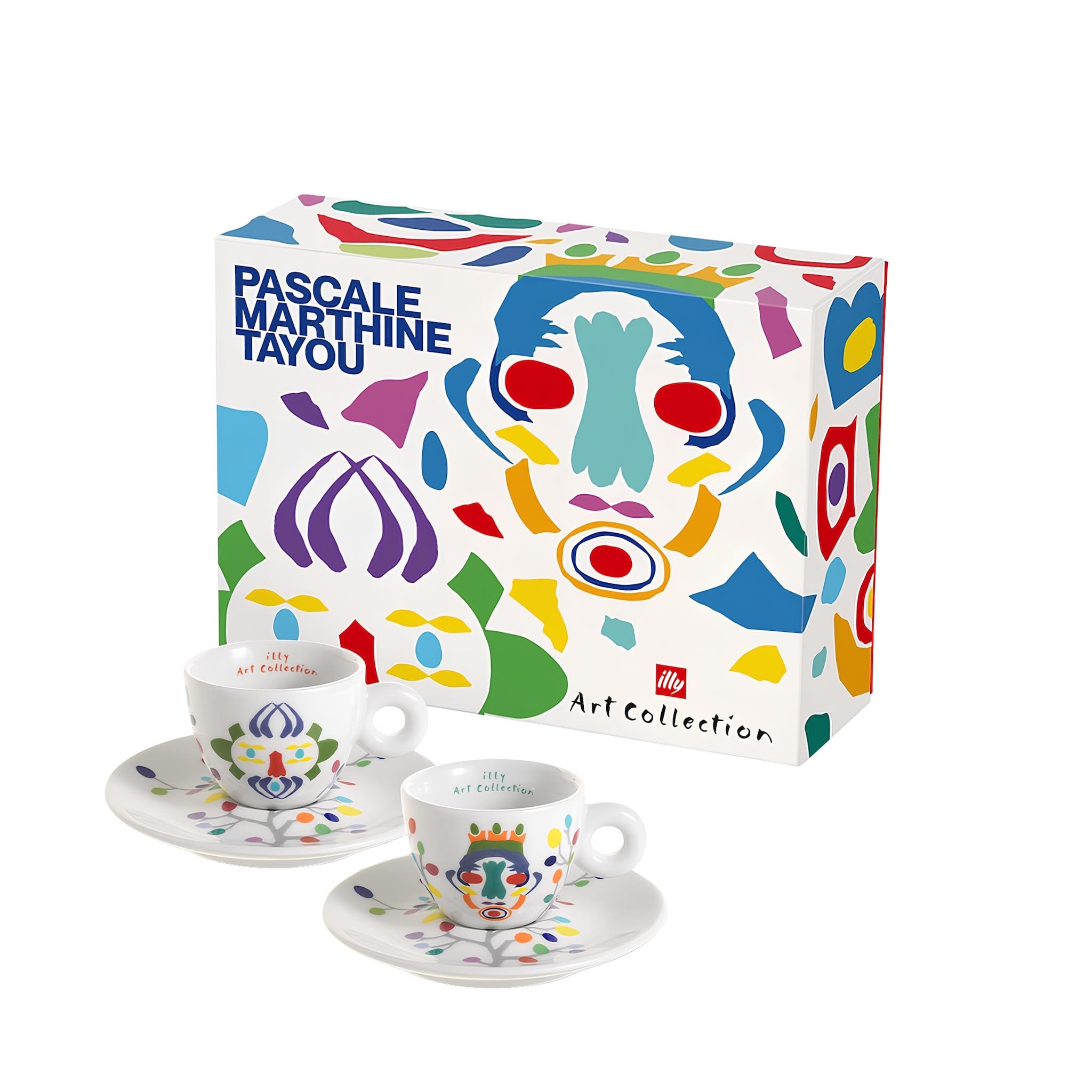 Doboz és 2 csésze együtt – Illy Art Pascale Marthine Tayou espresso szett