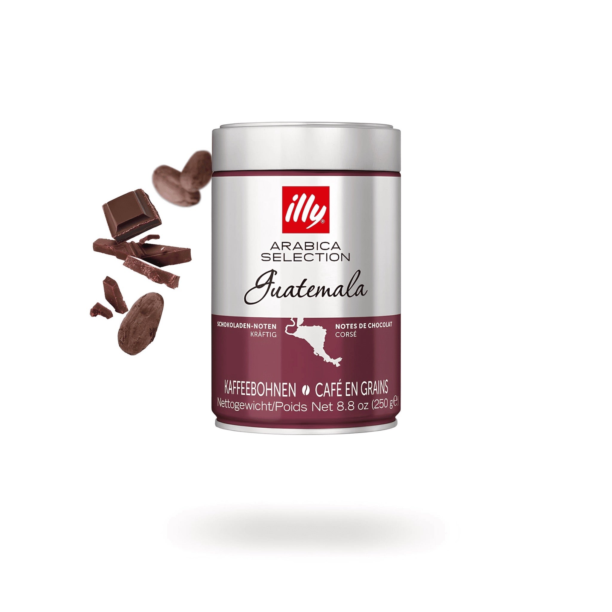 illy arabica selection guatemala szemes kávé 250 g fémdobozban, 100% arabica, prémium minőség