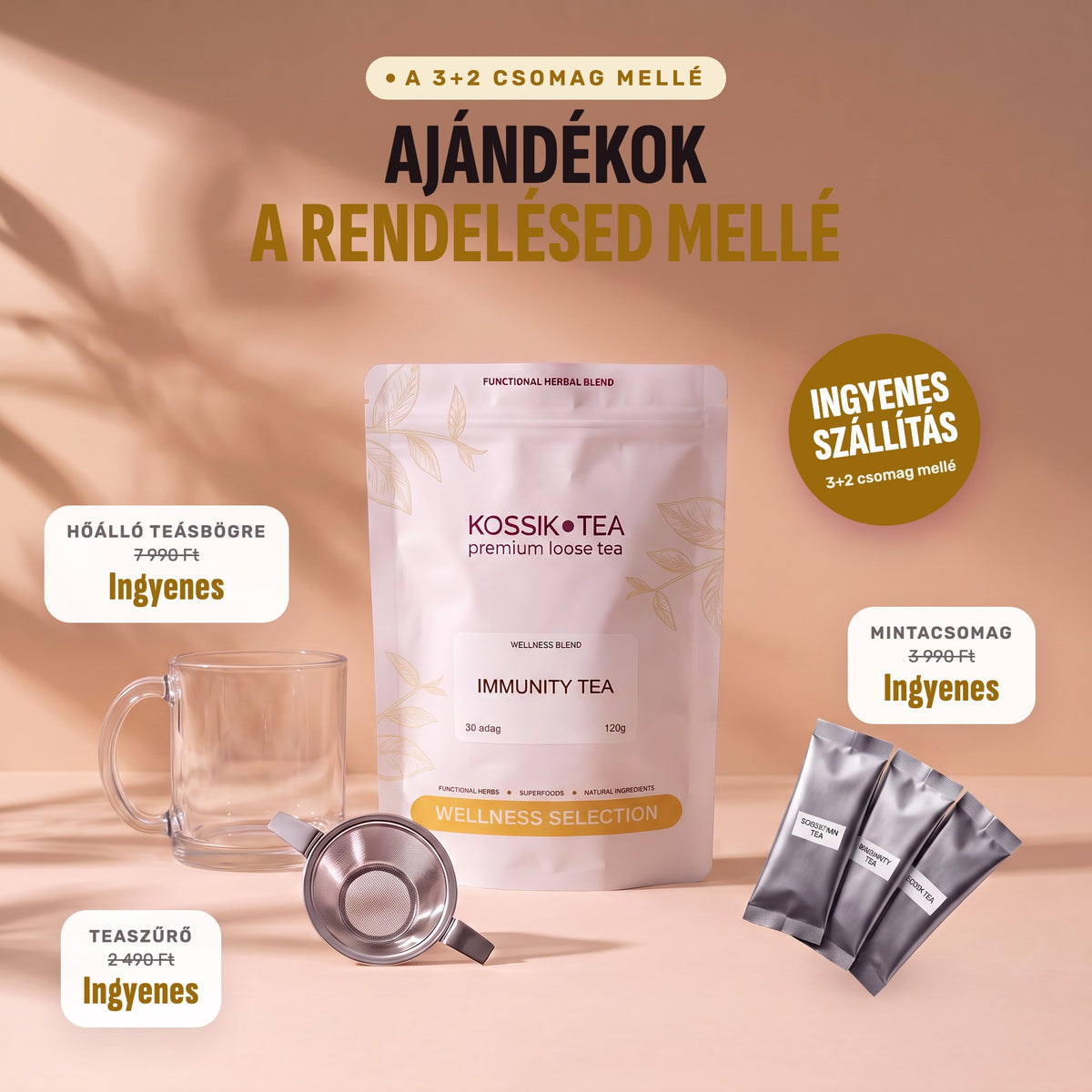 Immunity Tea – ajándékok a 3+2 csomag mellé