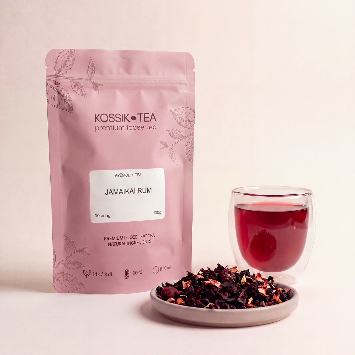 Jamaikai Rum gyümölcstea csomagolása – Kossik Tea & Coffee