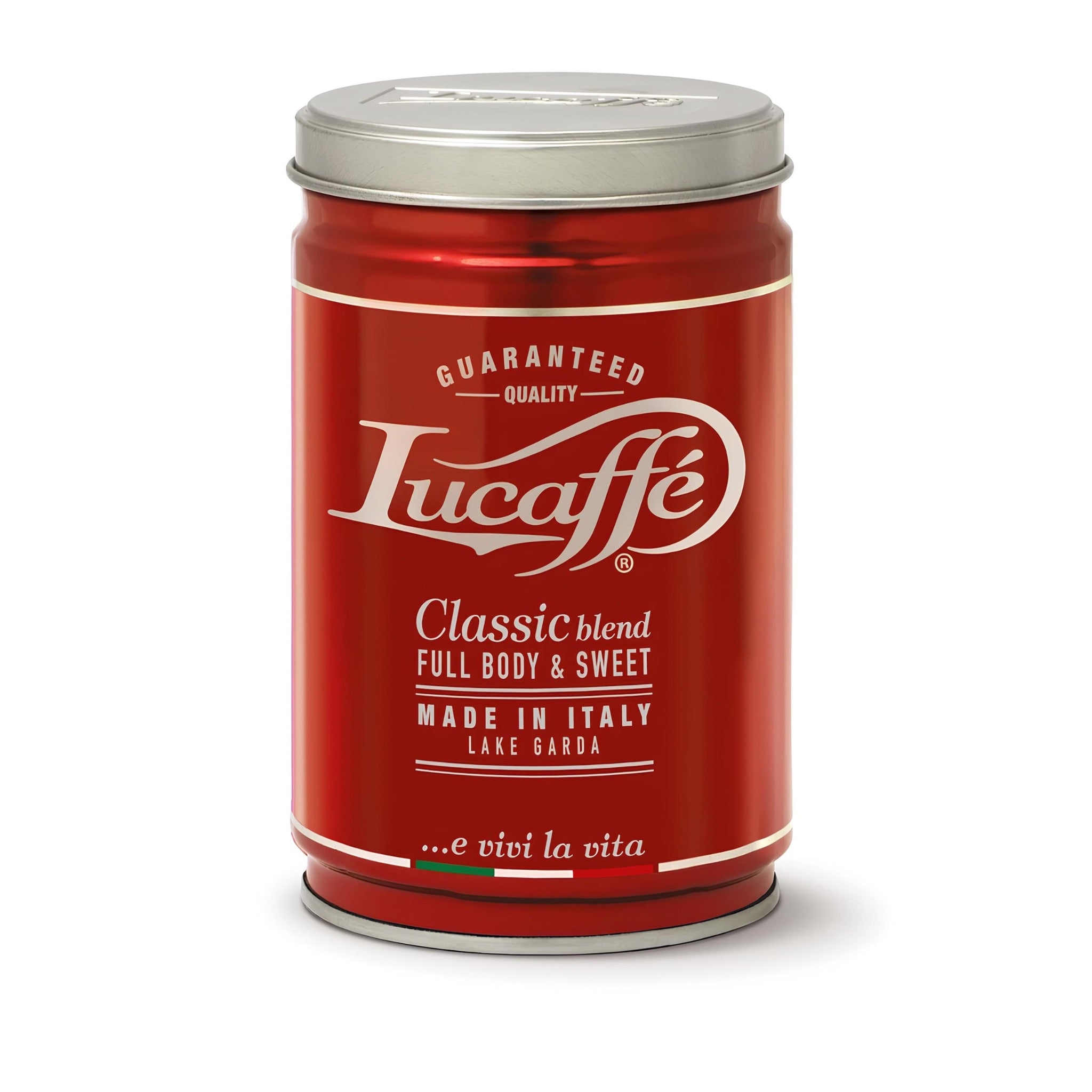 lucaffé classic őrölt kávé 250 g fémdobozban, 80% arabica és 20% robusta keverék