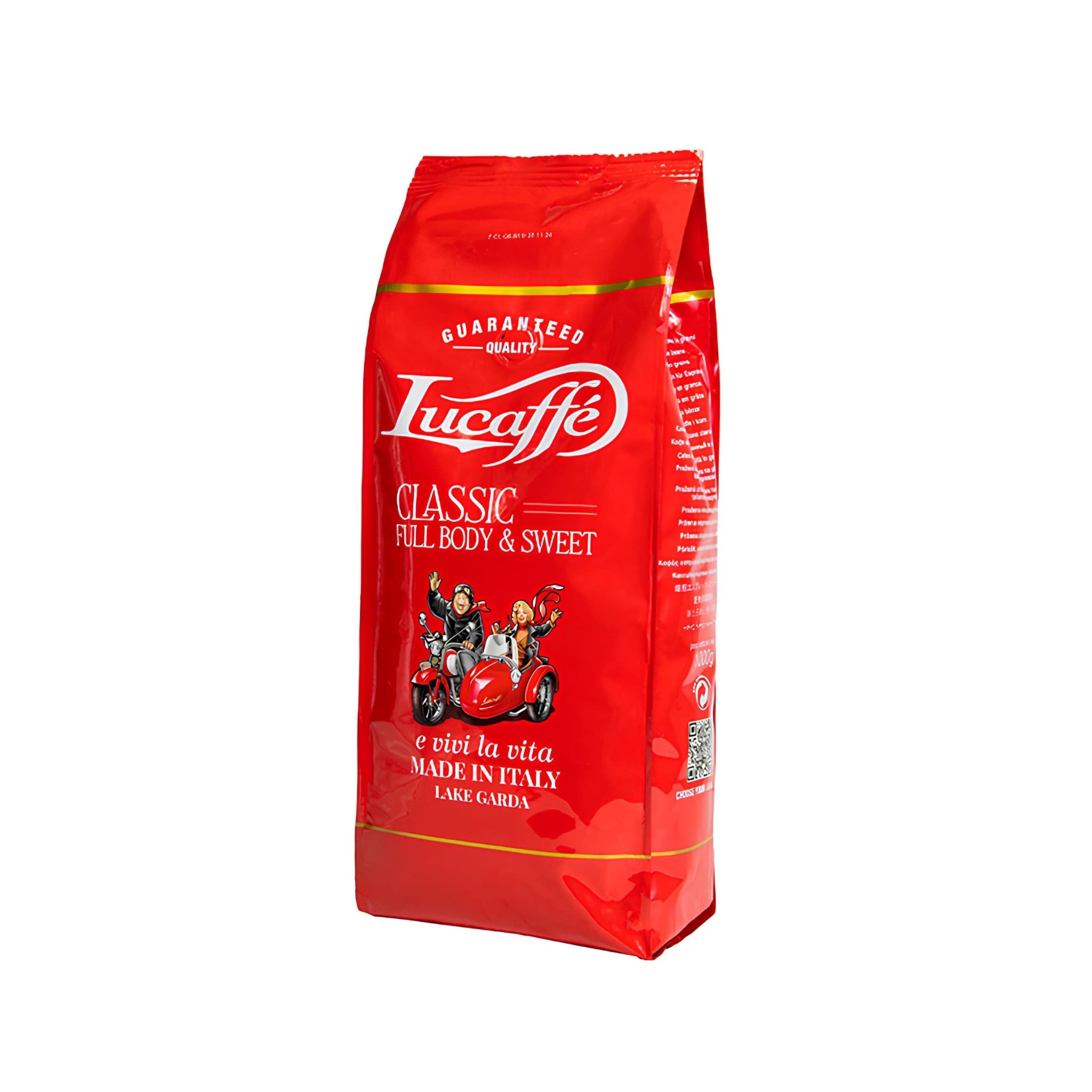lucaffé classic szemes kávé 1 kg csomagolásban, 80% arabica és 20% robusta keverék