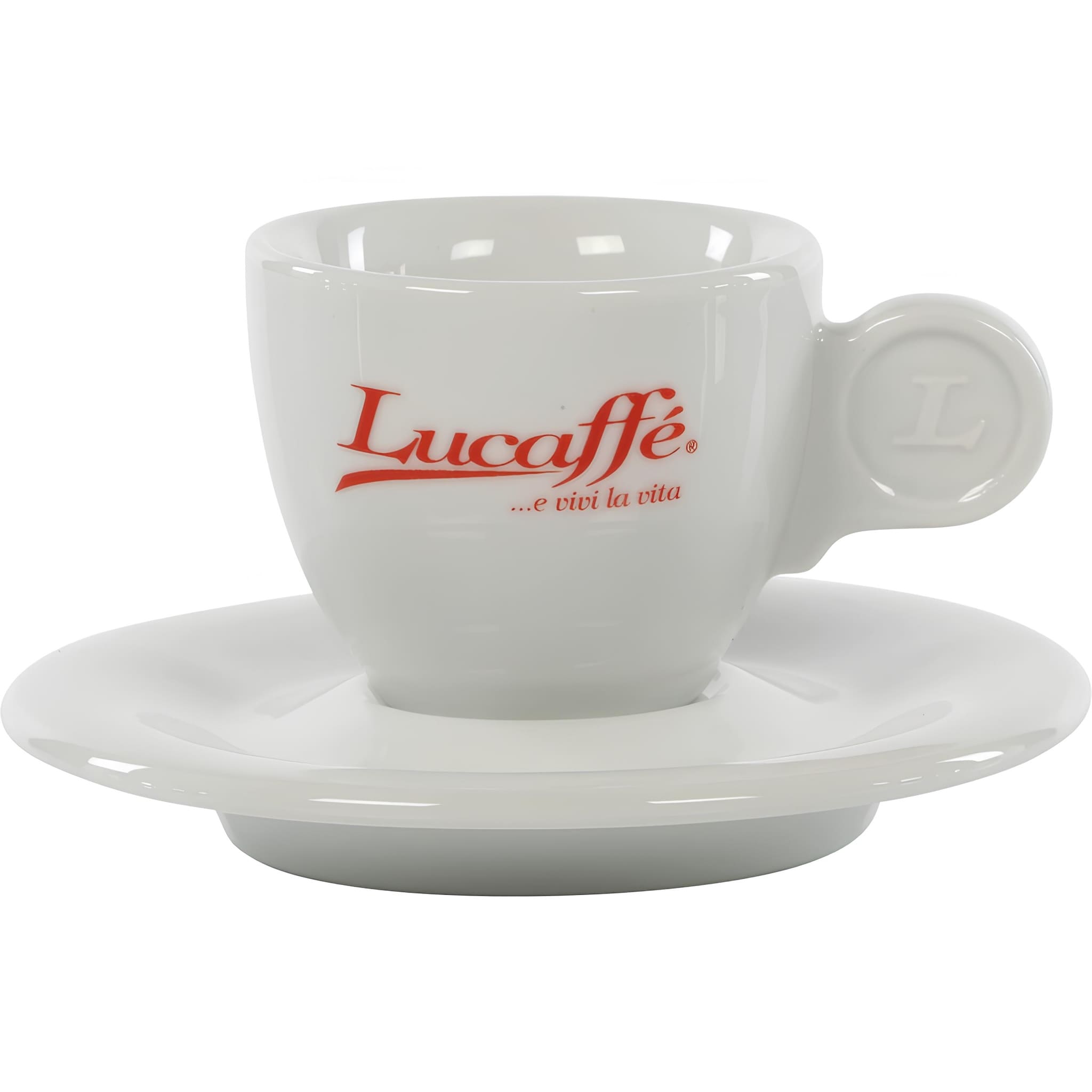 lucaffé classic espresso porcelán kávéscsésze alátéttel klasszikus stílusban