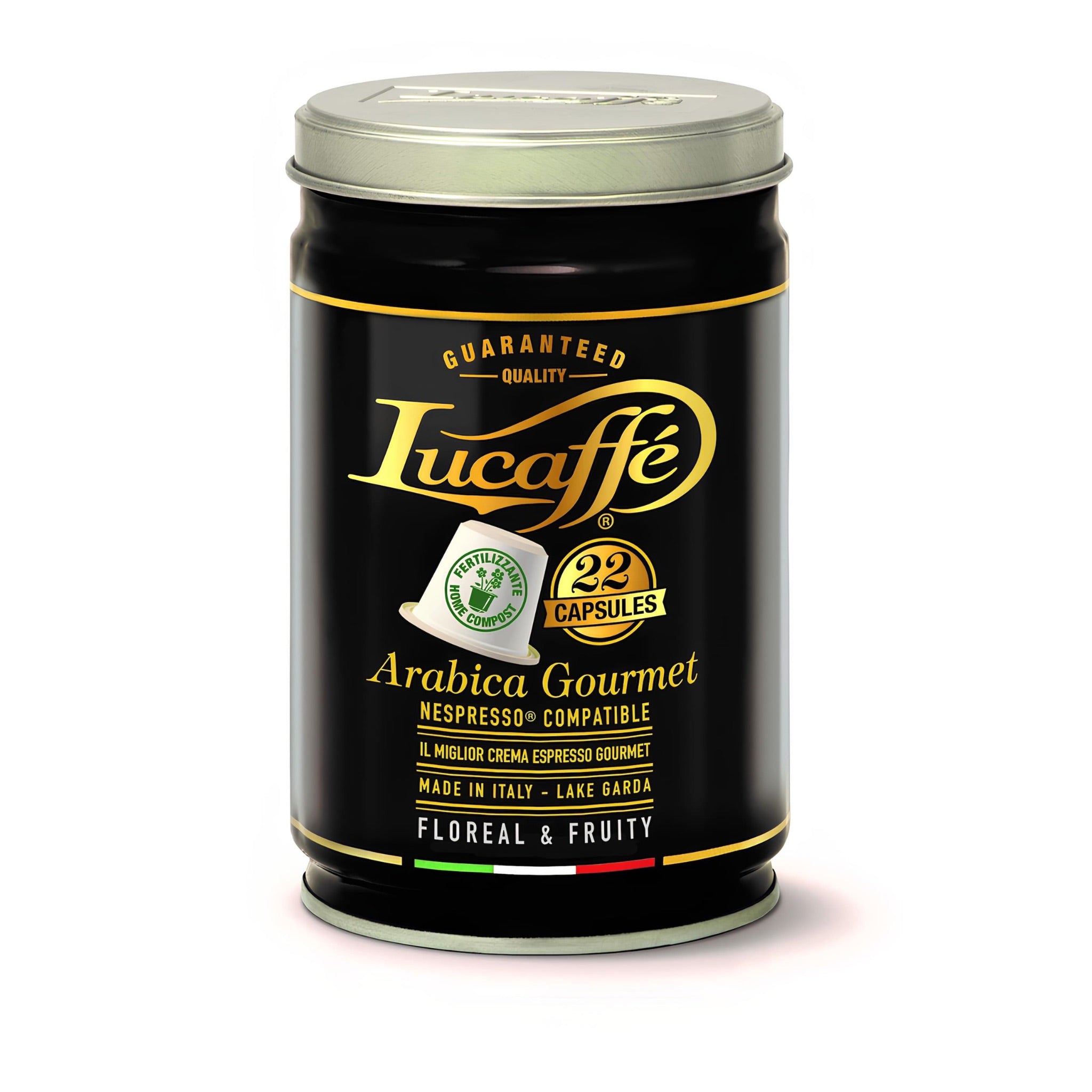 lucaffé arabica gourmet nespresso kompatibilis kapszula 22 db fémdobozban, 100% arabica