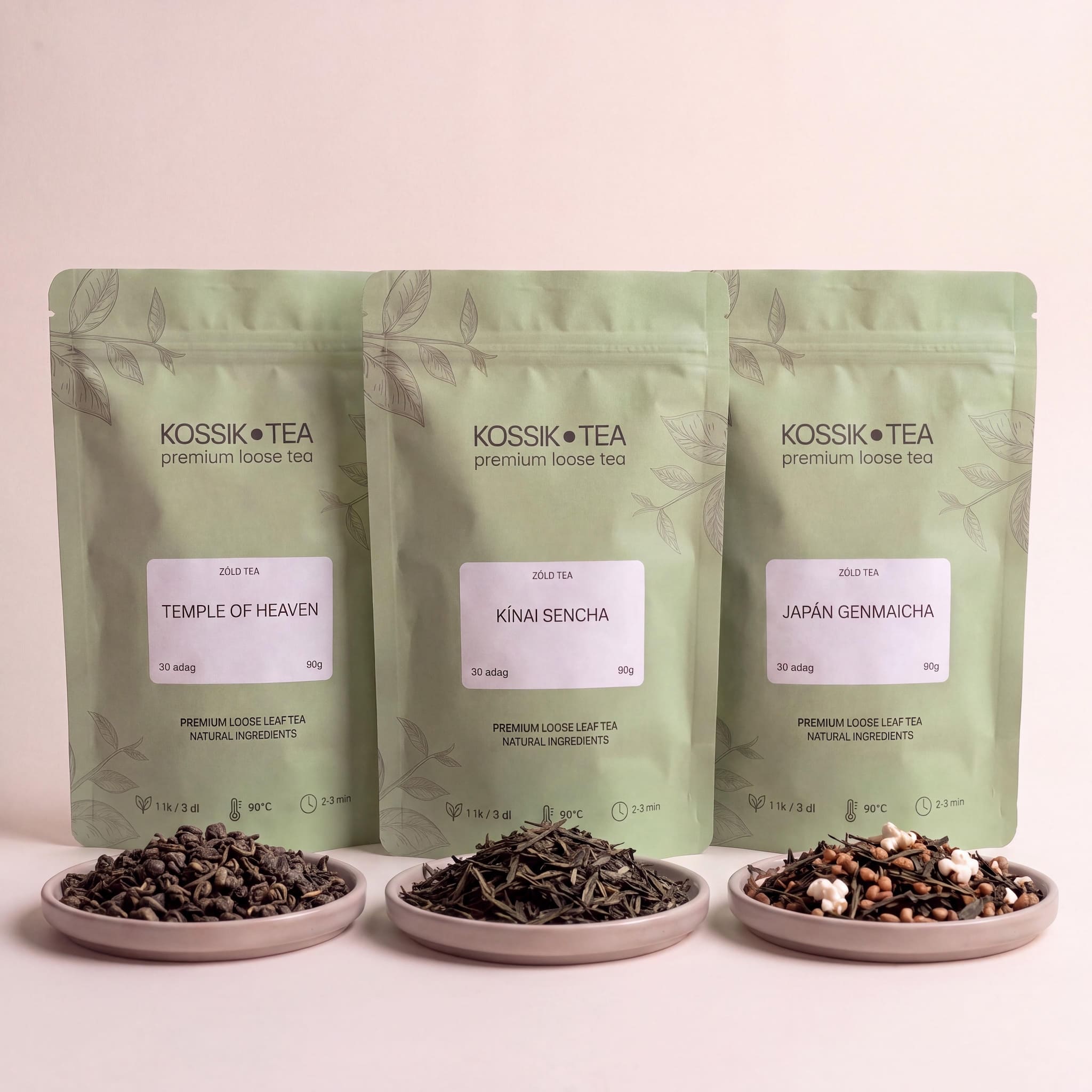 Natúr Zöld Trió – Kossik Tea & Coffee bundle
