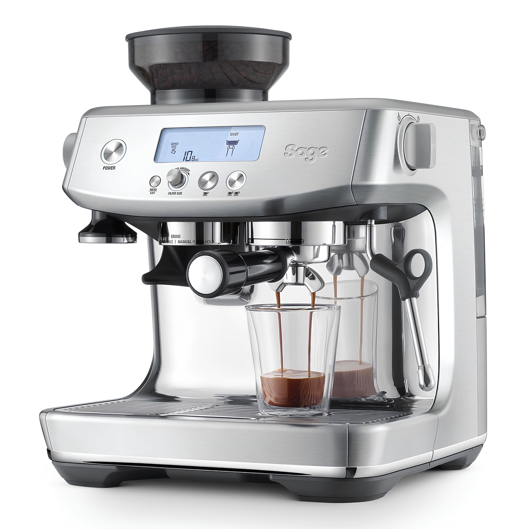 sage barista pro eszpresszó gép működés közben másik oldalról