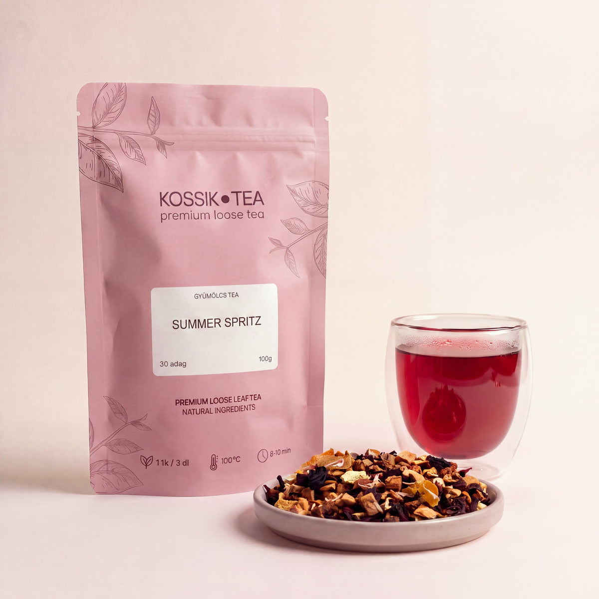 Summer Spritz gyümölcstea csomagolása – Kossik Tea & Coffee