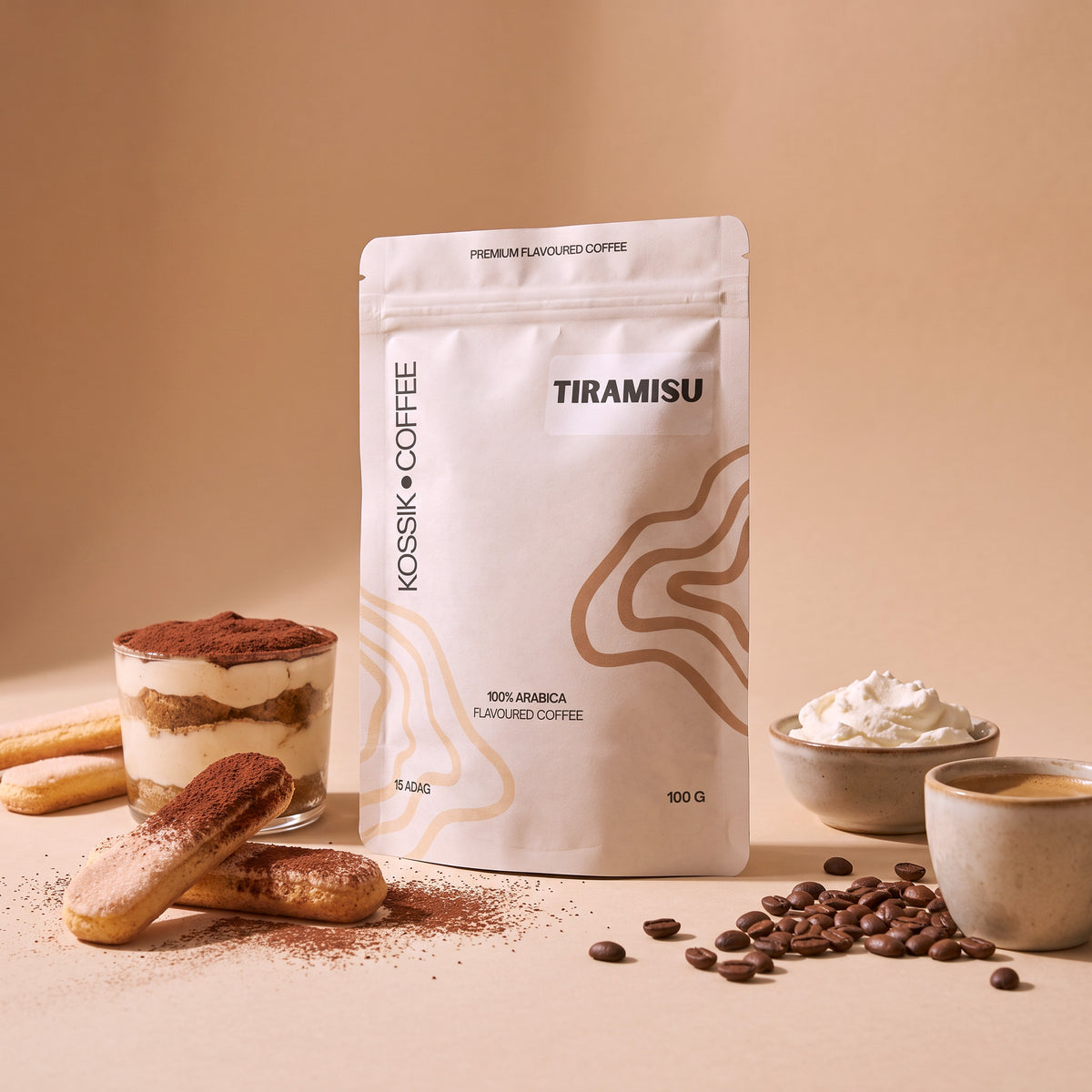 tiramisu ízvilágú 100% arabica kávé, prémium termék
