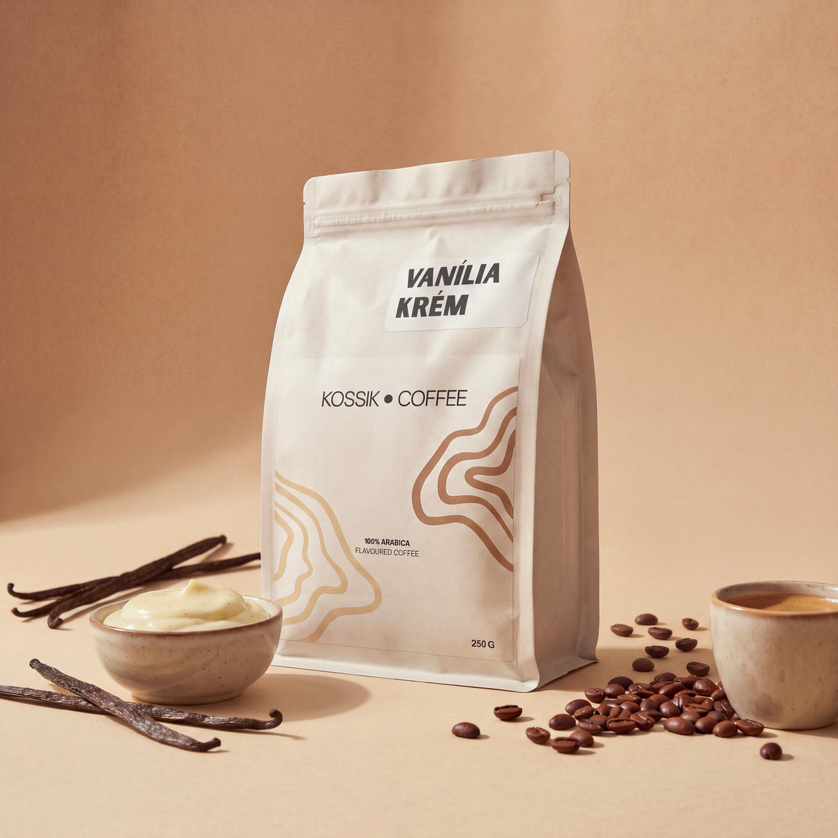 vanília krém ízesítésű 100% arabica kávé, kiváló minőségű prémium termék