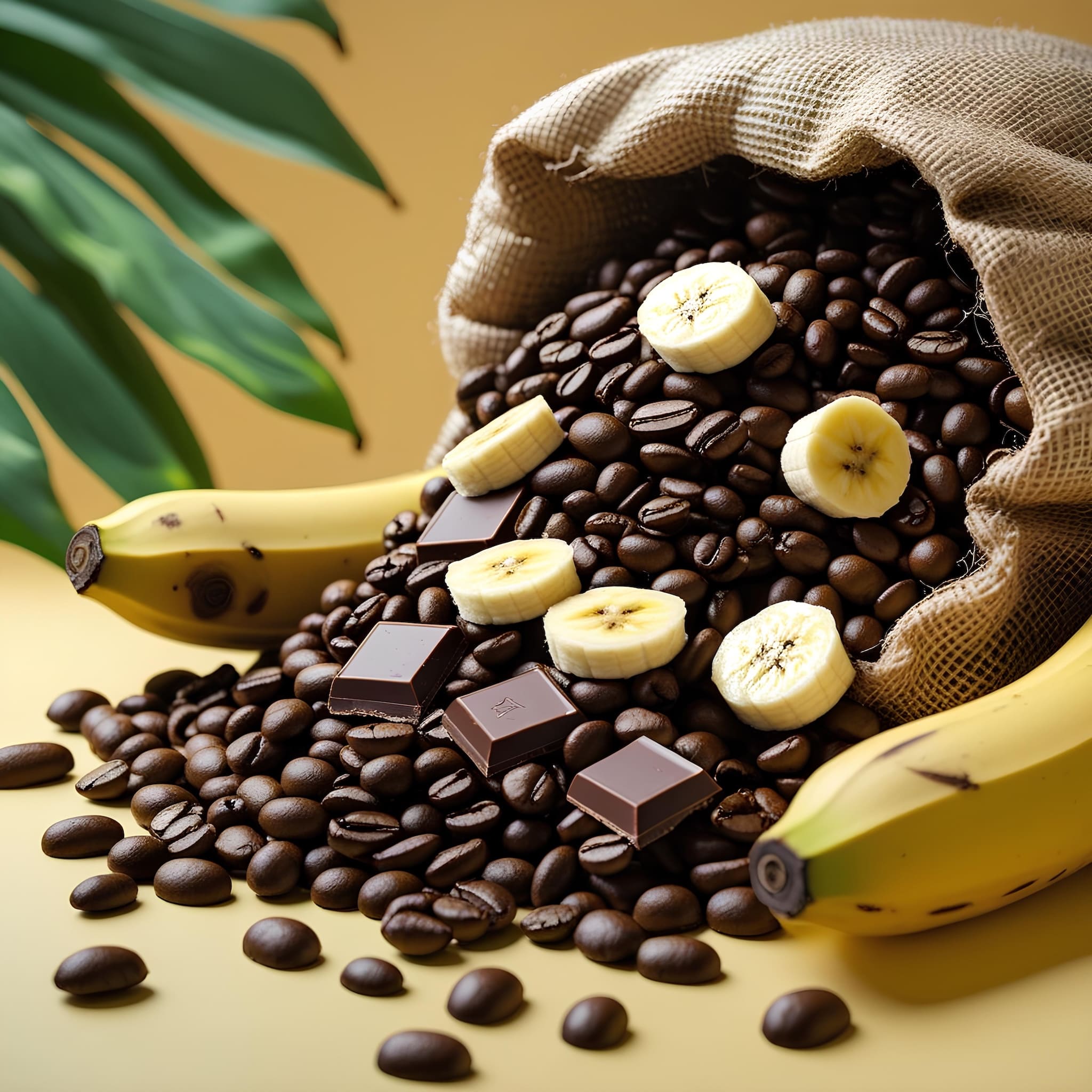 banán és csokoládé ízesítésű 100% arabica kávé, 100g, 250g és 500g kiszerelésekben, prémium minőségű termék