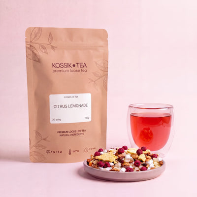 Citrus Lemonade gyümölcstea csomagolása – Kossik Tea & Coffee