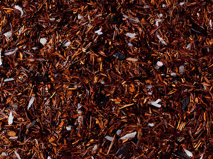 csokoládé-trüffel rooibos koffeinmentes szálas tea, gazdag aromákkal, prémium minőség, elérhető 100g és 250g kiszerelésben