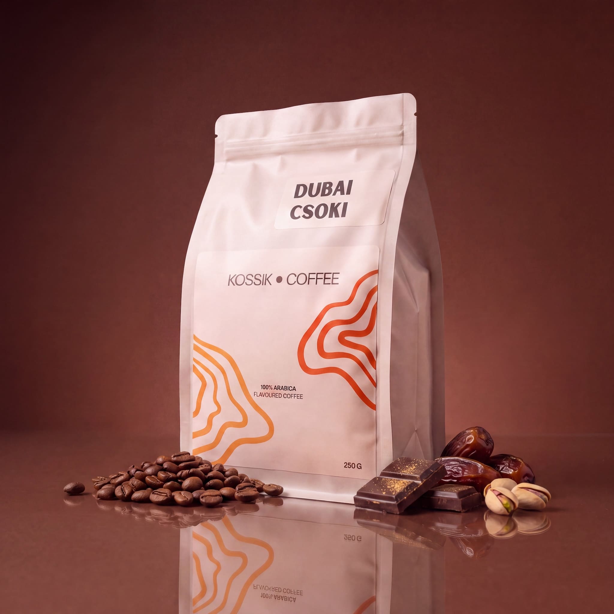 dubai csokoládé aromás 100% arabica kávé, prémium minőségű termék