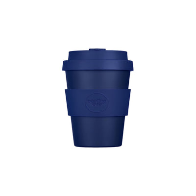újrahasználható ecoffee cup dark energy kávés pohár 180 ml tetővel, fenntartható sötétkék kulacs