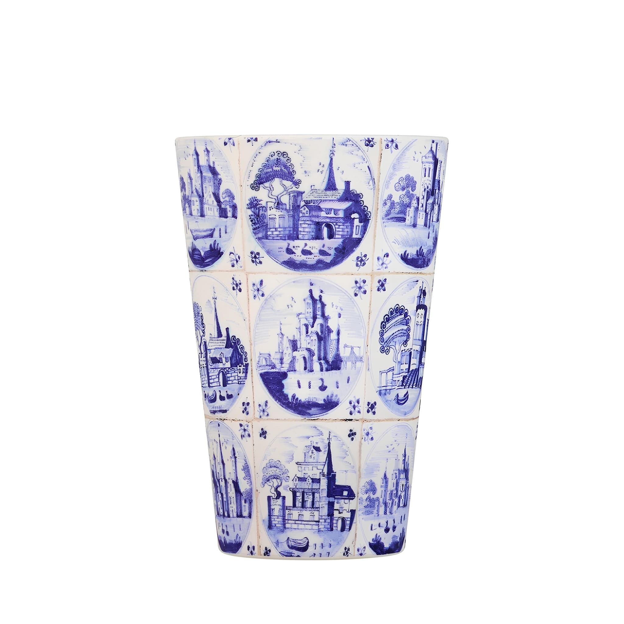 ecoffee cup delfts blu 400 ml mintás kávés pohár tető nélkül, környezetbarát termosz alternatíva