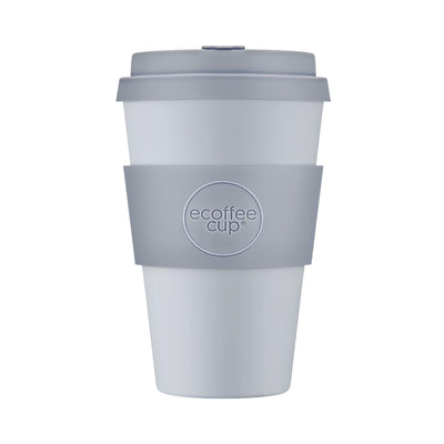 újrahasználható ecoffee cup glittertind világos szürke 400 ml kulacs tetővel, fenntartható kávéspohár