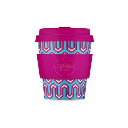fenntartható ecoffee cup messages from mintás kávés pohár 240 ml tetővel, újrahasználható kulacs