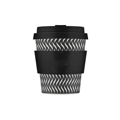 fenntartható ecoffee cup spin foam mintás kávés pohár 240 ml tetővel, újrahasználható kulacs