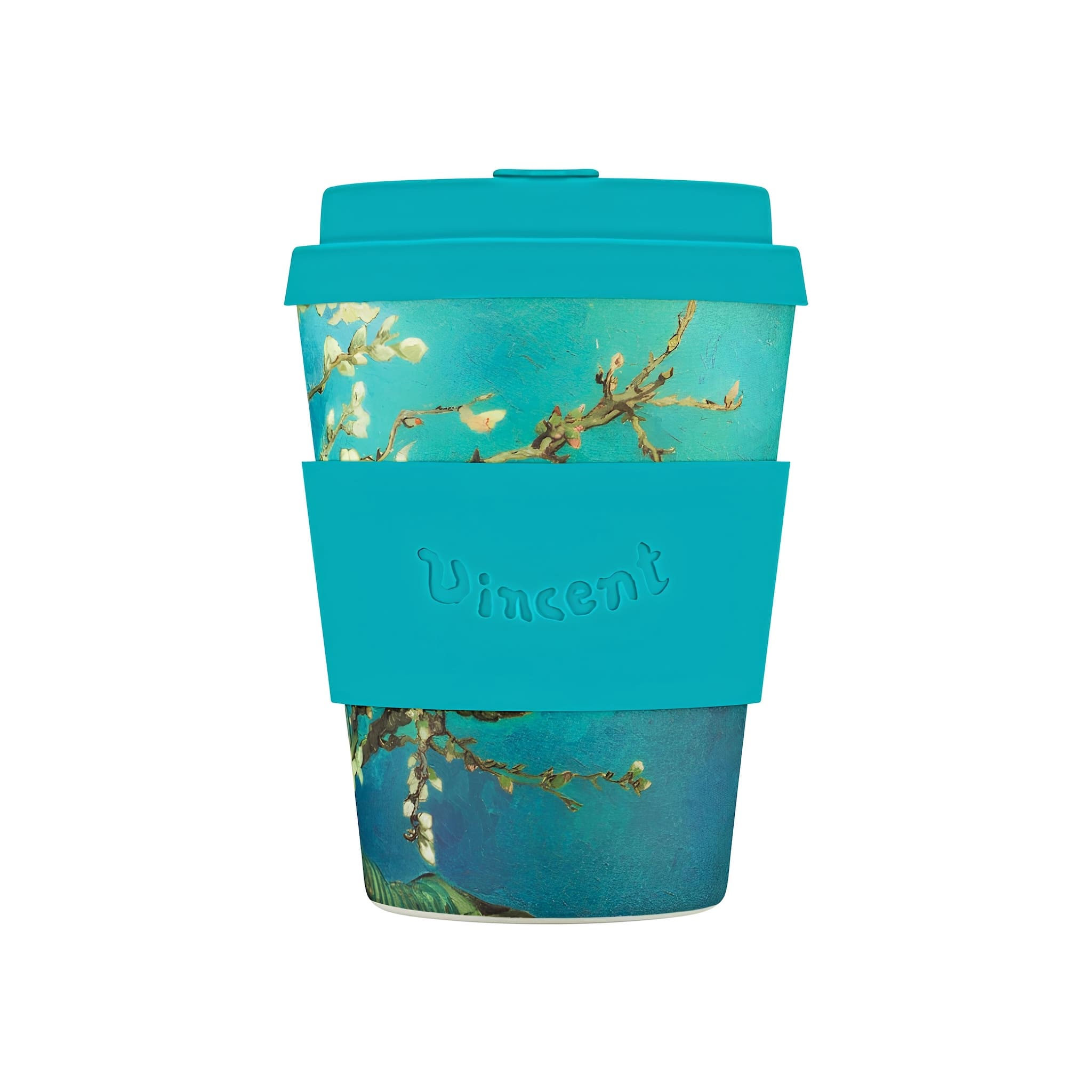 ecoffee cup van gogh almond blossom fenntartható kávés pohár 350 ml tetővel, környezetbarát kulacs művészi kollekció