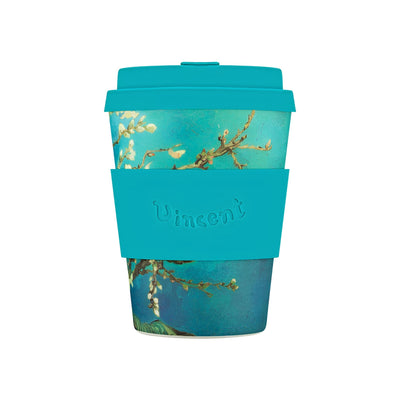 ecoffee cup van gogh almond blossom fenntartható kávés pohár 350 ml tetővel, környezetbarát kulacs művészi kollekció