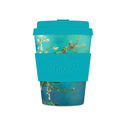 ecoffee cup van gogh almond blossom fenntartható kávés pohár 350 ml tetővel, környezetbarát kulacs művészi kollekció
