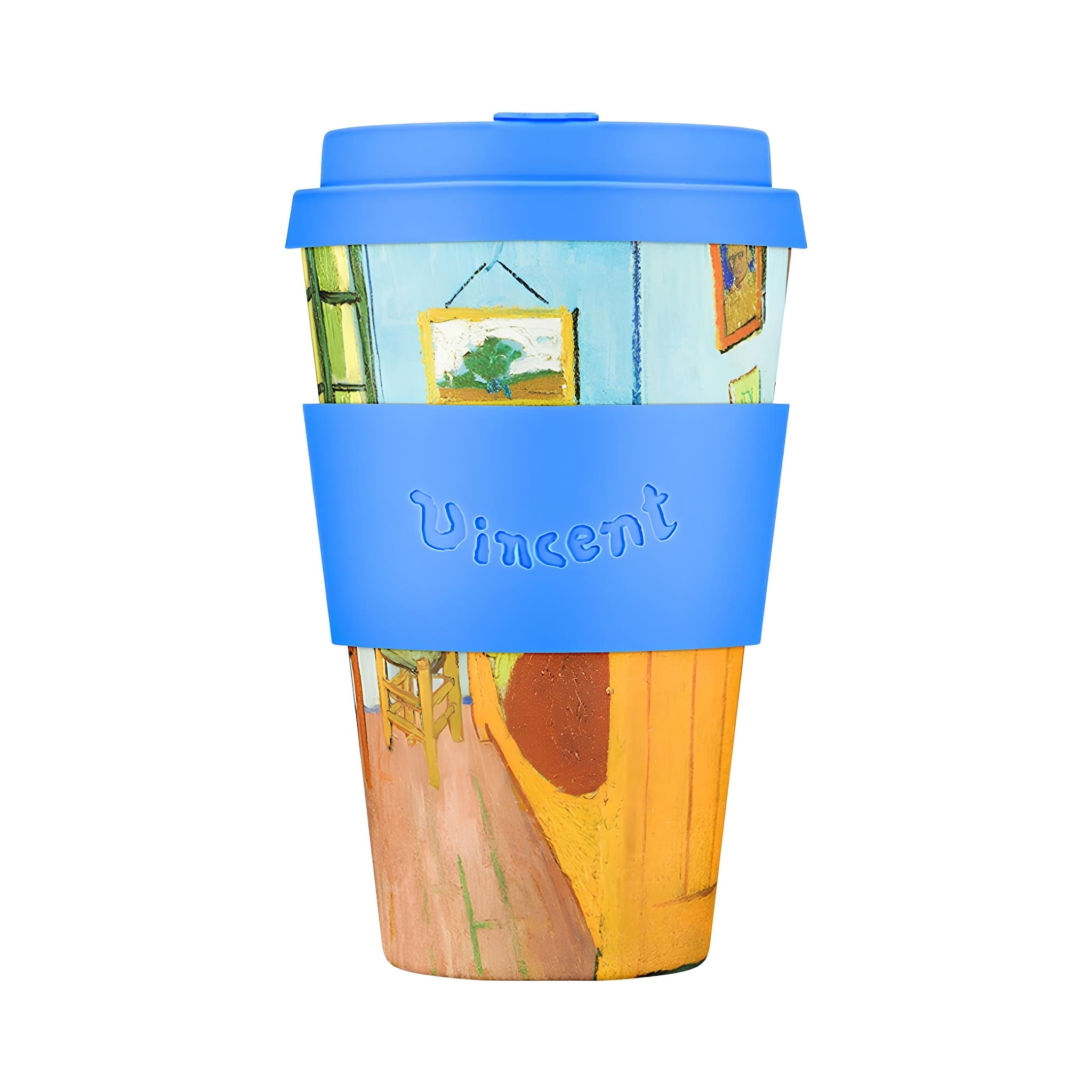 ecoffee cup van gogh the bedroom kávés pohár 400 ml tetővel, újrahasználható fenntartható kulacs művészi kollekció