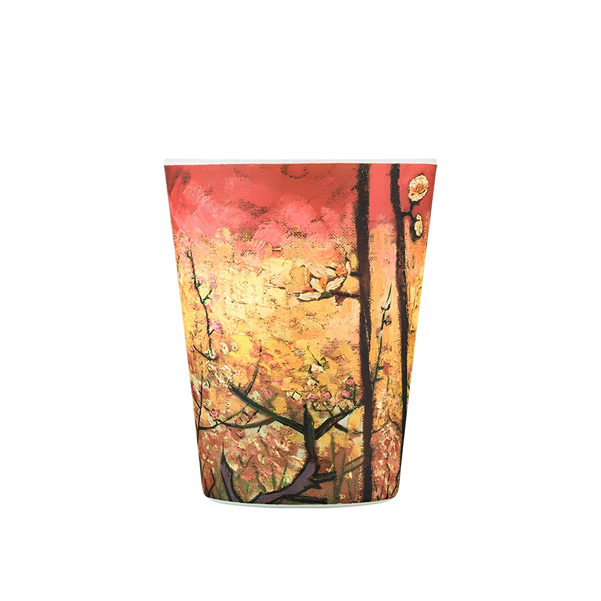 ecoffee cup van gogh flowering plum 350 ml termosz alternatíva tető nélkül, környezetbarát művészi kollekció