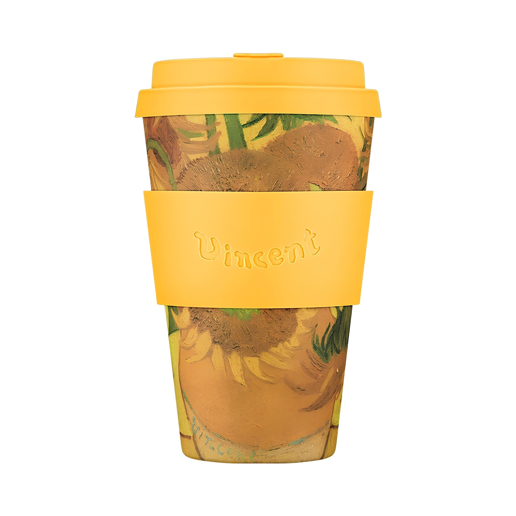ecoffee cup van gogh sunflowers kávés pohár 400 ml tetővel, fenntartható kulacs művészi kollekció
