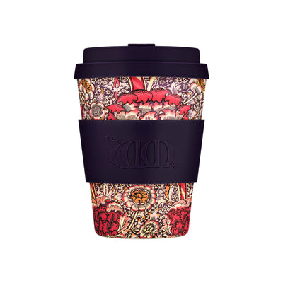 ecoffee cup william morris wandle 350 ml fenntartható kávés pohár tetővel, újrahasználható kulacs művészi kollekció