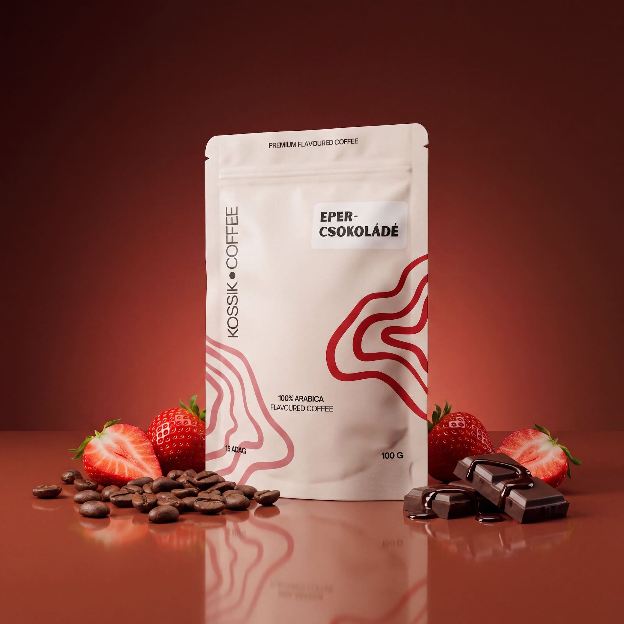 eper és csokoládé aromájú 100% arabica kávé, prémium minőségű