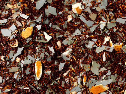 eukaliptusz-narancs rooibos koffeinmentes szálas tea, frissítő aromákkal, prémium minőség, 100g és 250g kiszerelésben