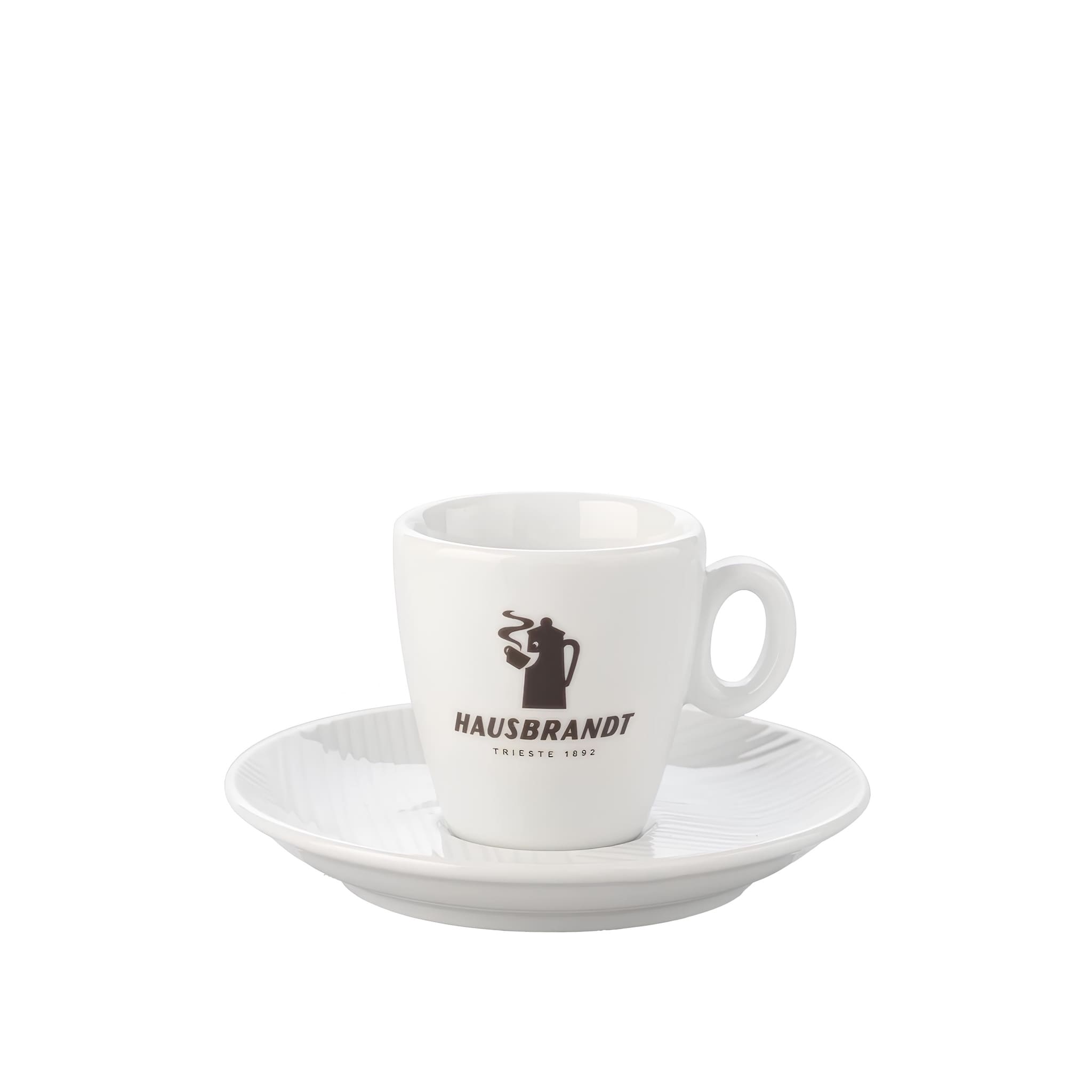 hausbrandt espresso porcelán kávéscsésze alátéttel kompakt méretű