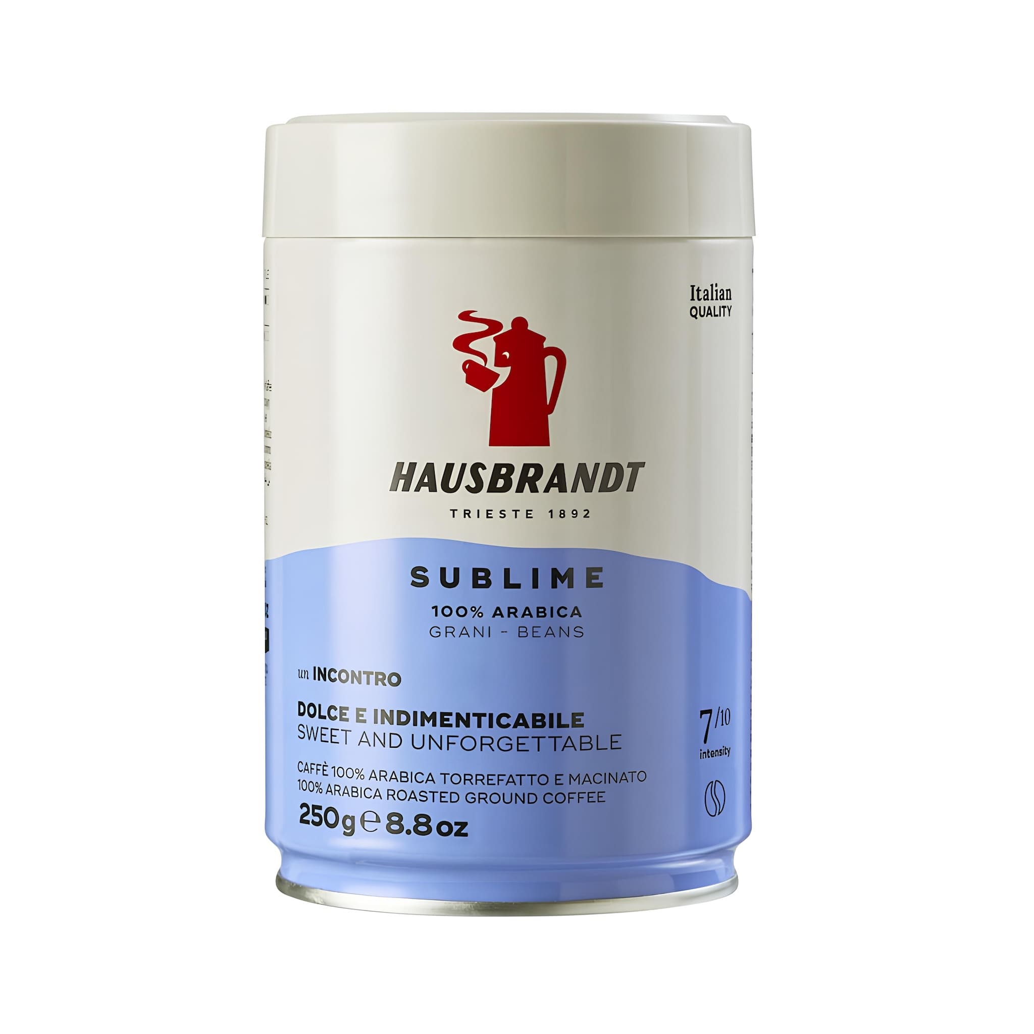 hausbrandt sublime szemes kávé 250 g 100% arabica fémdobozos prémium minőség