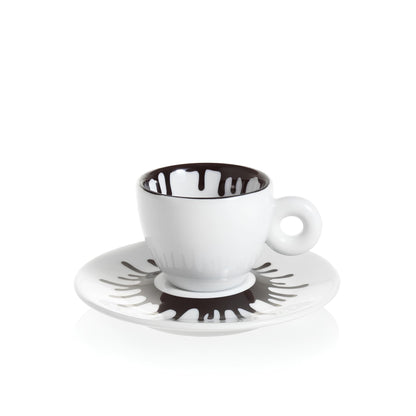 illy ai weiwei espresso csésze alátéttel fekete színben porcelánból