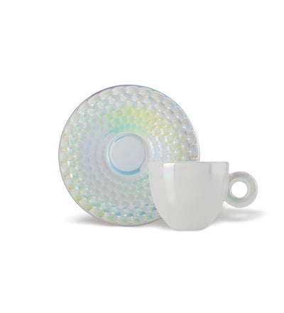 illy john armleder cappuccino csésze alátéttel diszkógömb mintával 2