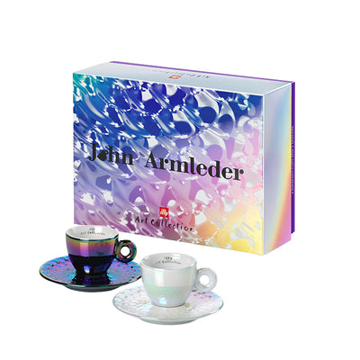 illy art john armleder espresso csésze szett két darabos művészi kivitelben alátéttel, díszdobozzal