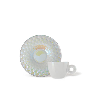 illy john armleder espresso csésze alátéttel diszkógömb mintával 2