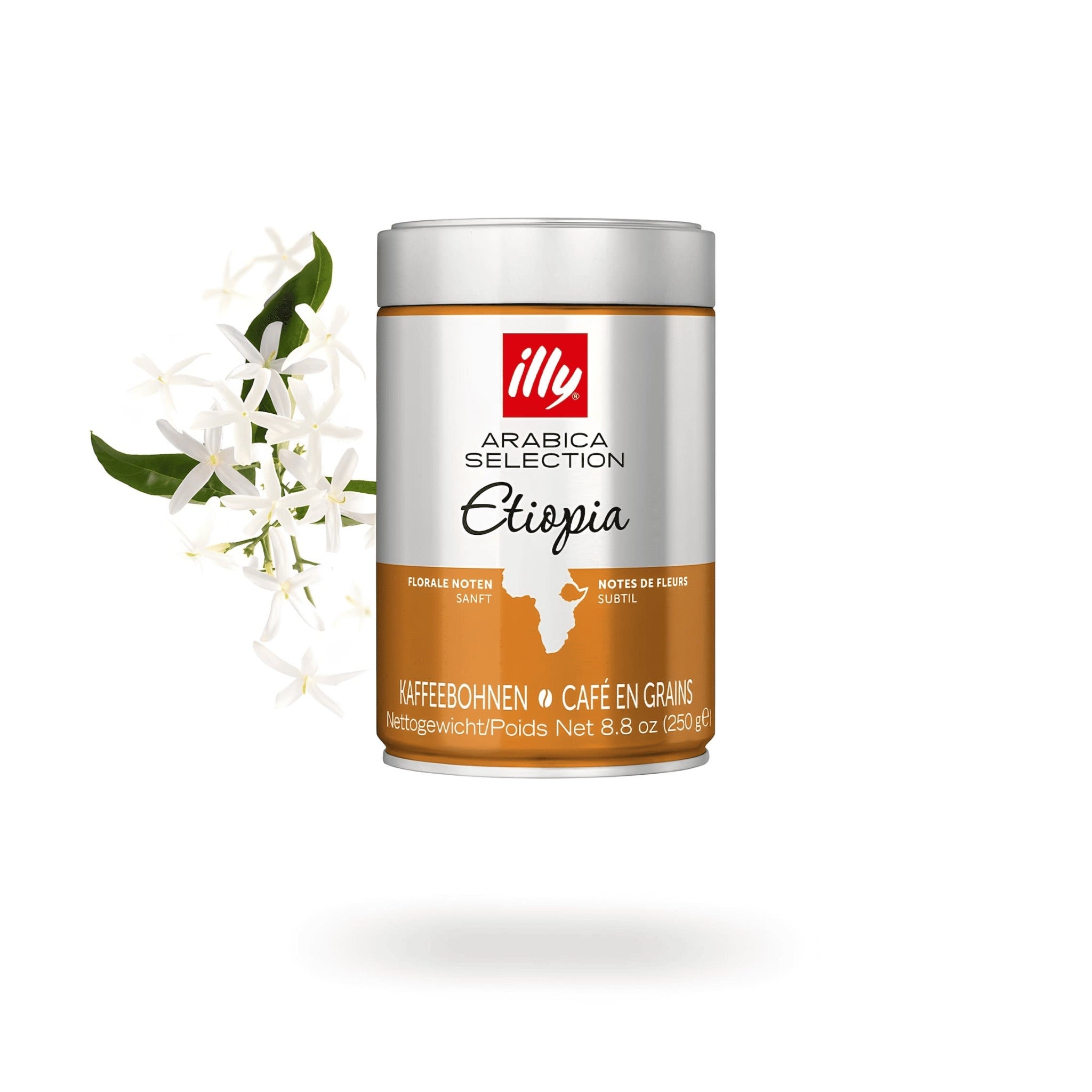 illy arabica selection etiópia 250 g szemes kávé fémdobozban, kiváló minőségű arabica